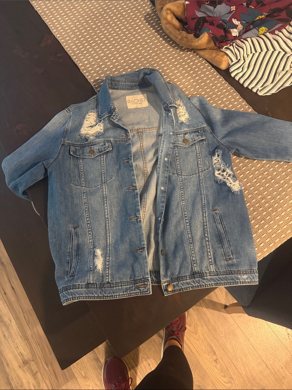 Rachel Light Blue Distressed Denim Jacket